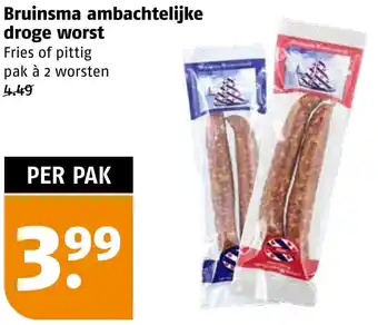 Poiesz Bruinsma ambachtelijke droge worst aanbieding