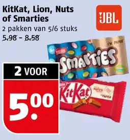Poiesz KitKat, Lion, Nuts of Smarties aanbieding