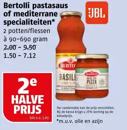 Poiesz Bertolli pastasaus of mediterrane specialiteiten aanbieding