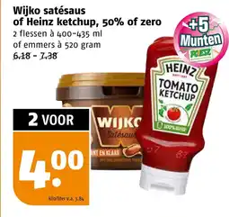 Poiesz Wijko satésaus of Heinz ketchup, 50% of zero aanbieding
