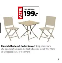 Intratuin Bistrotafel Emily met stoelen Nancy. aanbieding