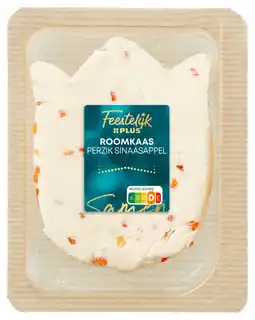 PLUS Feestelijk PLUS Verse roomkaas perzik sinaasappel tulp aanbieding