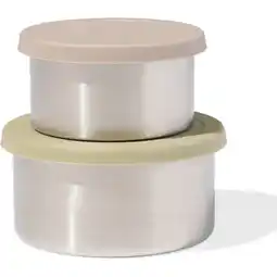 Jumbo HEMA Snackbox set van 2 RVS - groen aanbieding