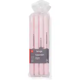 Jumbo HEMA Lange Kaarsen Lichtroze 12 Stuks aanbieding