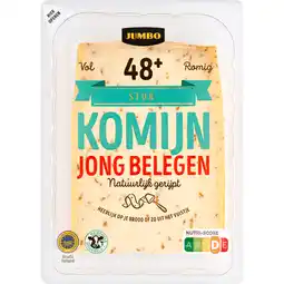 Jumbo Jumbo Komijn Kaas Jong Belegen 48+ Stuk 450 g aanbieding