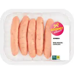 Jumbo Jumbo Gourmet Mini Varkens Chipolata 120 g aanbieding