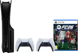 Coolblue PlayStation 5 Slim Disc Edition + FC 26 + Covers Zwart + Extra Controller Wit aanbieding