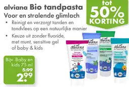 Gezond & Wel alviana Bio tandpasta aanbieding