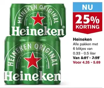 Hoogvliet Heineken 0.33-0.5 liter aanbieding