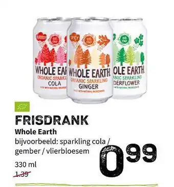 Ekoplaza Frisdrank wholet earth 330 ml aanbieding