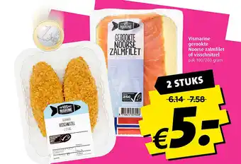 Boni Vismarine gerookte Noorse zalmfilet of visschnitzel aanbieding