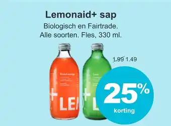 Max Havelaar Lemonaid+ sap 330 ml aanbieding