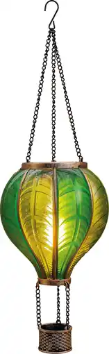 Intratuin Anna's Collection solar hanglamp Luchtballon groen D 14 H 45 cm aanbieding
