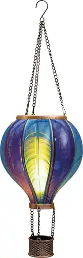 Intratuin Anna's Collection solar hanglamp Luchtballon blauw D 20 H 62 cm aanbieding