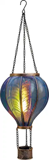 Intratuin Anna's Collection solar hanglamp Luchtballon blauw D 14 H 45 cm aanbieding