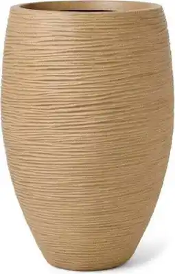 Intratuin Capi Europe bloempot Elegant Deluxe Rib beige D 40 H 60 cm aanbieding