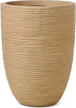 Intratuin Capi Europe bloempot Elegant laag Rib beige D 46 H 58 cm aanbieding