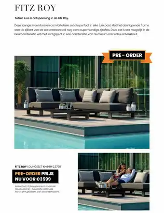 Buitenhof Tuinmeubelen Fitz Roy Loungeset aanbieding