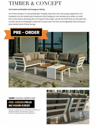 Buitenhof Tuinmeubelen Timber Loungeset aanbieding