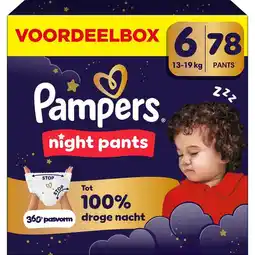 Etos Pampers Baby Dry Night Pants Voordeelbox Luierbroekjes Maat 6 13-19 KG 78 stuks aanbieding
