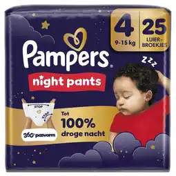 Etos Pampers Baby Dry Night Pants Luiersbroekjes Maat 4 9-15 KG 25 stuks aanbieding