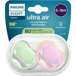 Etos Philips Avent Ultra Air Fopspeen 6-18M SCF087/12 2 stuks aanbieding