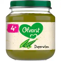 Etos Olvarit Doperwten Babyhapje 4+ maanden 125 GR aanbieding