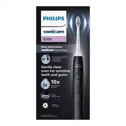 Etos Philips Sonicare 6100 Elektrische Tandenborstel Zwart HX7401/01� aanbieding