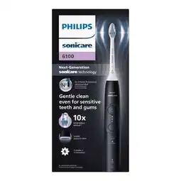 Etos Philips Sonicare 6100 Elektrische Tandenborstel Zwart HX7401/01� aanbieding