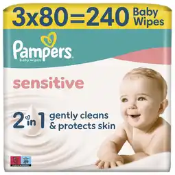 Etos Pampers Sensitive Billendoekjes 3x80 stuks aanbieding