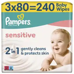 Etos Pampers Sensitive Billendoekjes 3x80 stuks aanbieding