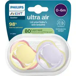 Etos Philips Avent Ultra Air Fopspeen 0-6M SCF087/03 2 stuks aanbieding