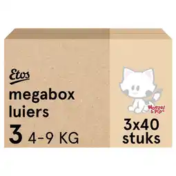 Etos Etos Woezel & Pip Luiers Midi Megabox Maat 3 4-9 kg 120 stuks aanbieding