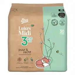 Etos Etos Puur & Zacht Luiers Midi Maat 3 4-9 kg 30 stuks aanbieding