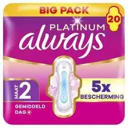 Etos Always Maandverband Platinum Long Big Pack 20 stuks aanbieding