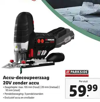 Lidl Parkside Accu-Decoupeerzaag 20V Zonder Accu aanbieding