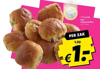 Boni Mini rozijnenbollen aanbieding