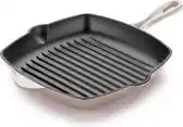 Bol.com Rosmarino Grillpan - Grillpannen - Gietijzeren Grillpan 27 cm - Grillpan inductie - Rose aanbieding