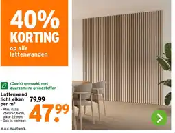 GAMMA Lattenwand licht eiken aanbieding