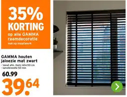 GAMMA Gamma houten jaloezie mat zwart aanbieding