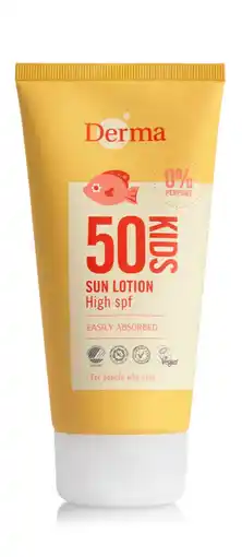 De Online Drogist Derma Sun Kids Lotion SPF50 aanbieding