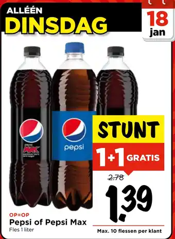 Vomar Voordeelmarkt Pepsi of Pepsi Max aanbieding