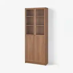 IKEA Houten billy boekenkast met glazen deuren, die items uitstallen en rommel verbergen aanbieding