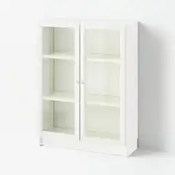 IKEA Witte billy boekenkast met glazen deuren rechthoekig, modern design aanbieding