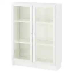 IKEA Witte billy boekenkast met glazen deuren rechthoekig, modern design aanbieding