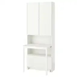 IKEA Witte billy boekenkast met bureau, modern minimalistisch design, verstelbare planken aanbieding