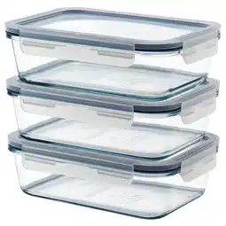 IKEA Ikea 365+ glazen voorraadpotten, helder, rechthoekig, met klikdeksel voor veilige opslag aanbieding
