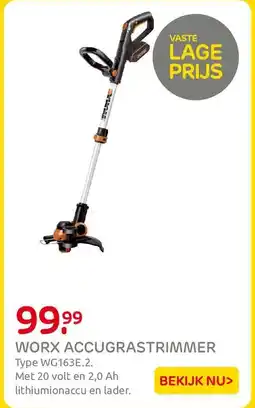 Praxis Worx Accu Grastrimmer aanbieding