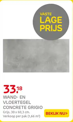 Praxis Wand en Vloertegel Concrete Grigio aanbieding