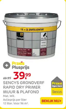 Praxis Sencys Grondverf Rapid Dry Primer Muur & Plafond aanbieding